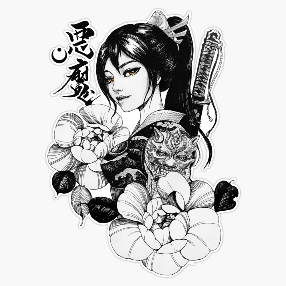 Amazon.com: MAGNET Geisha Japanese Samurai Flowers Ornament